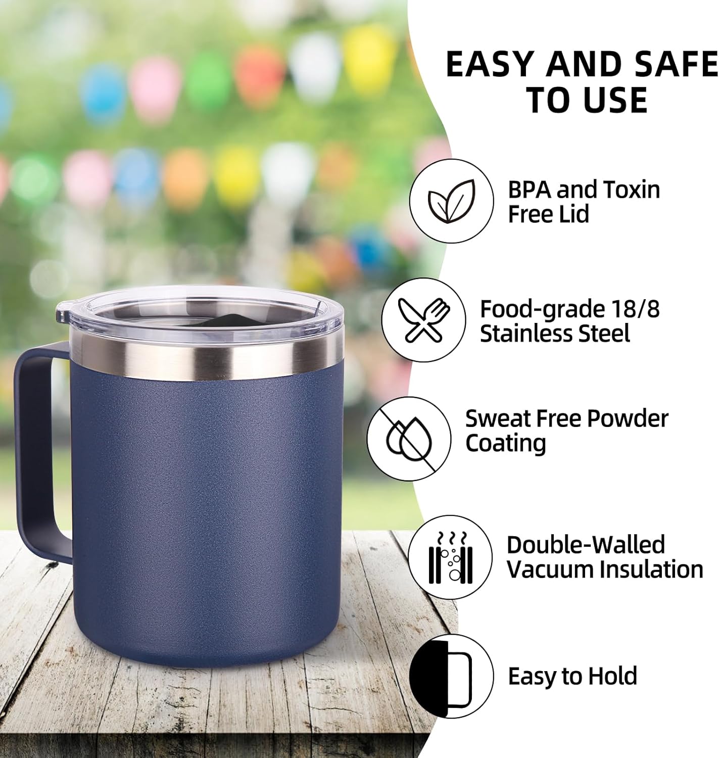 Custom Engraved Travel Mug w/ Handle